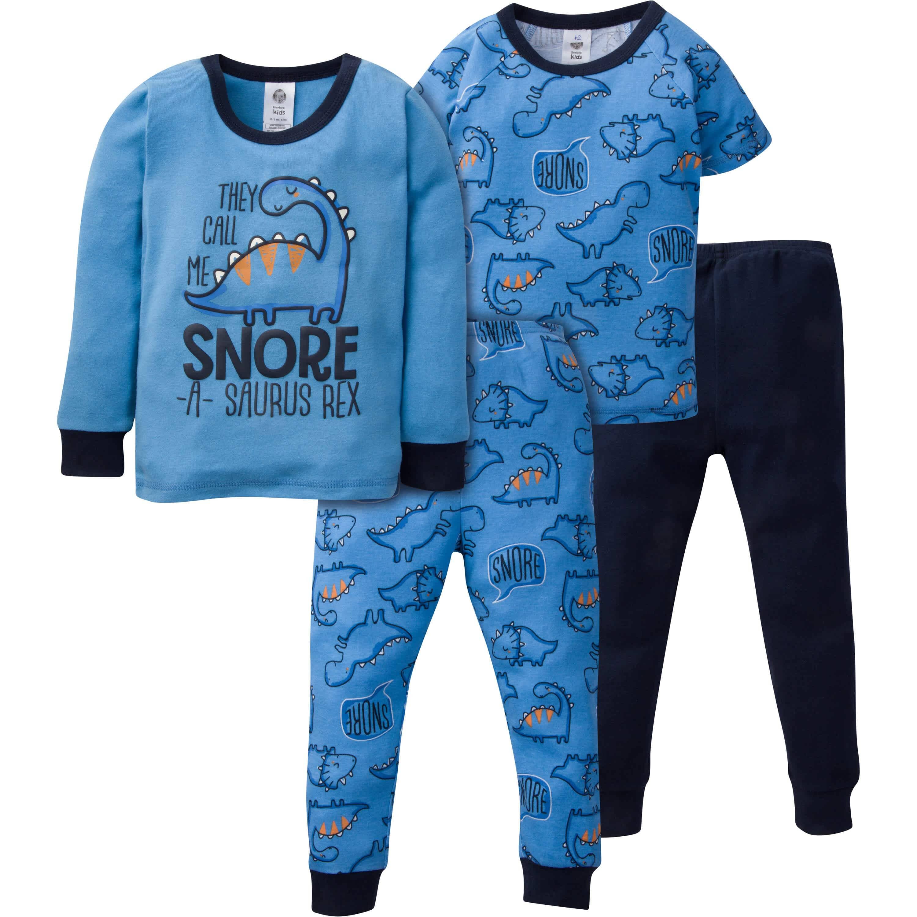 4-Piece Infant & Toddler Boys Dino Snug Fit Cotton Pajamas – Gerber ...