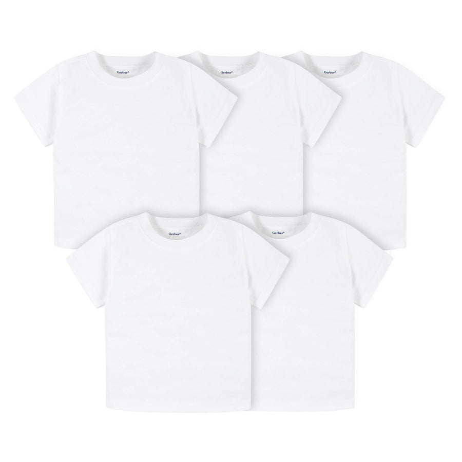 5-Pack Baby & Toddler White Premium Short Sleeve Tees-Gerber Childrenswear