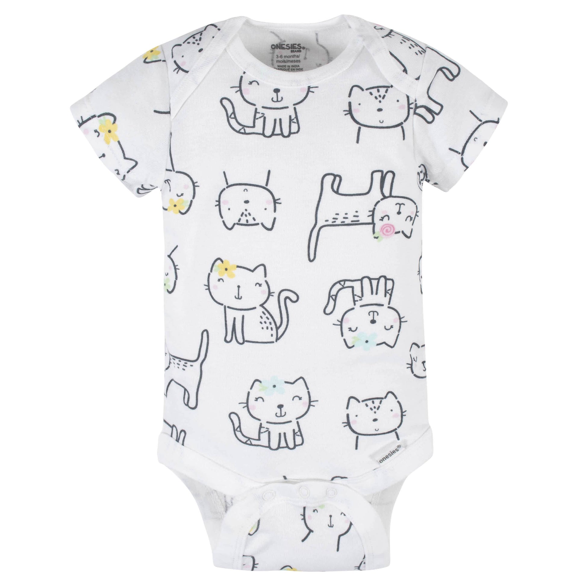 6-Piece Baby Girls Cat Onesies® Brand Bodysuits & Pants Set-Gerber Childrenswear
