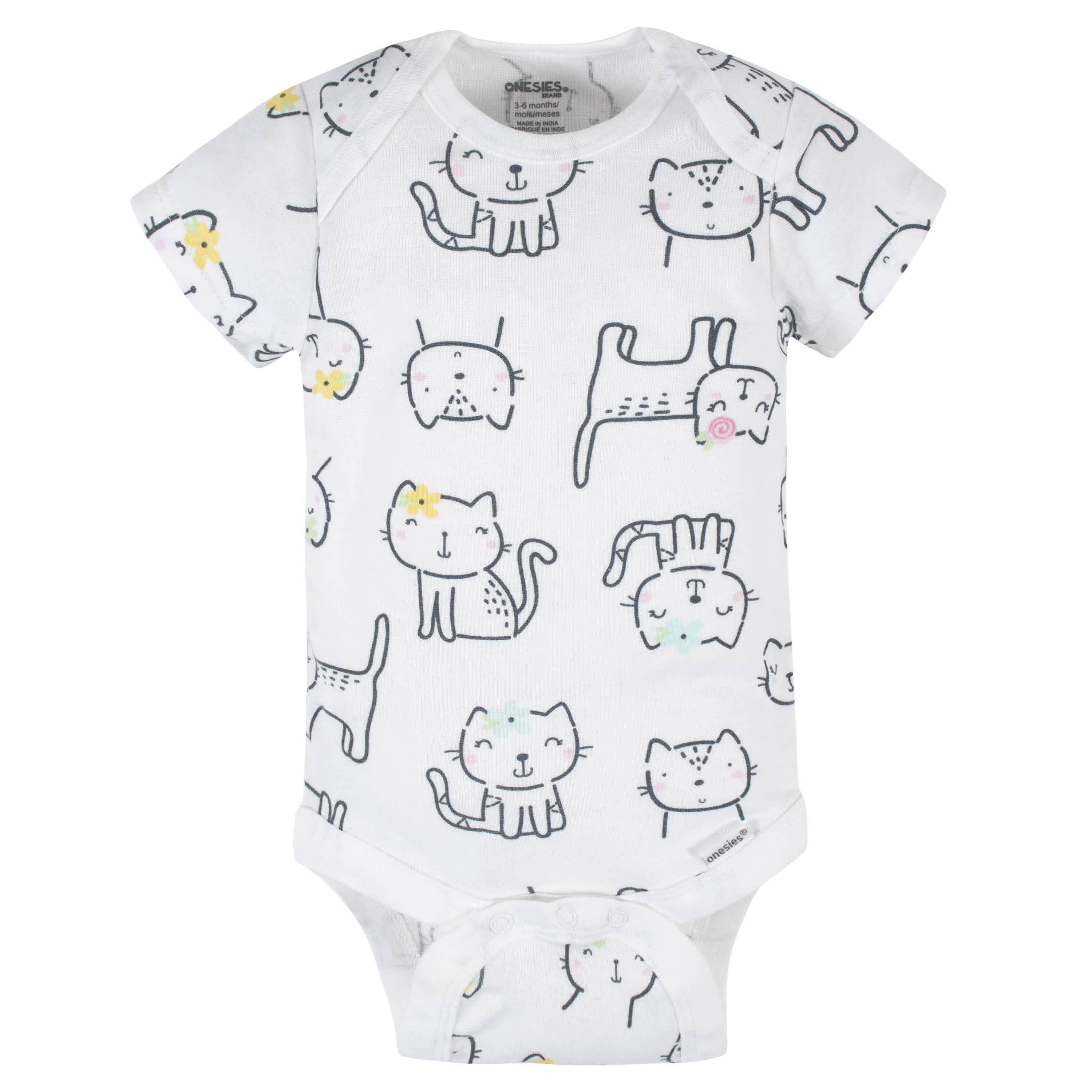 6-Piece Baby Girls Cat Onesies® Brand Bodysuits & Pants Set-Gerber Childrenswear
