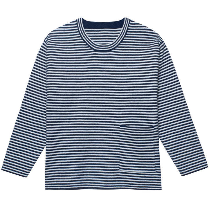 Infant & Toddler Boys Blue Striped Sweater with Pocket-Gerber Childrenswear