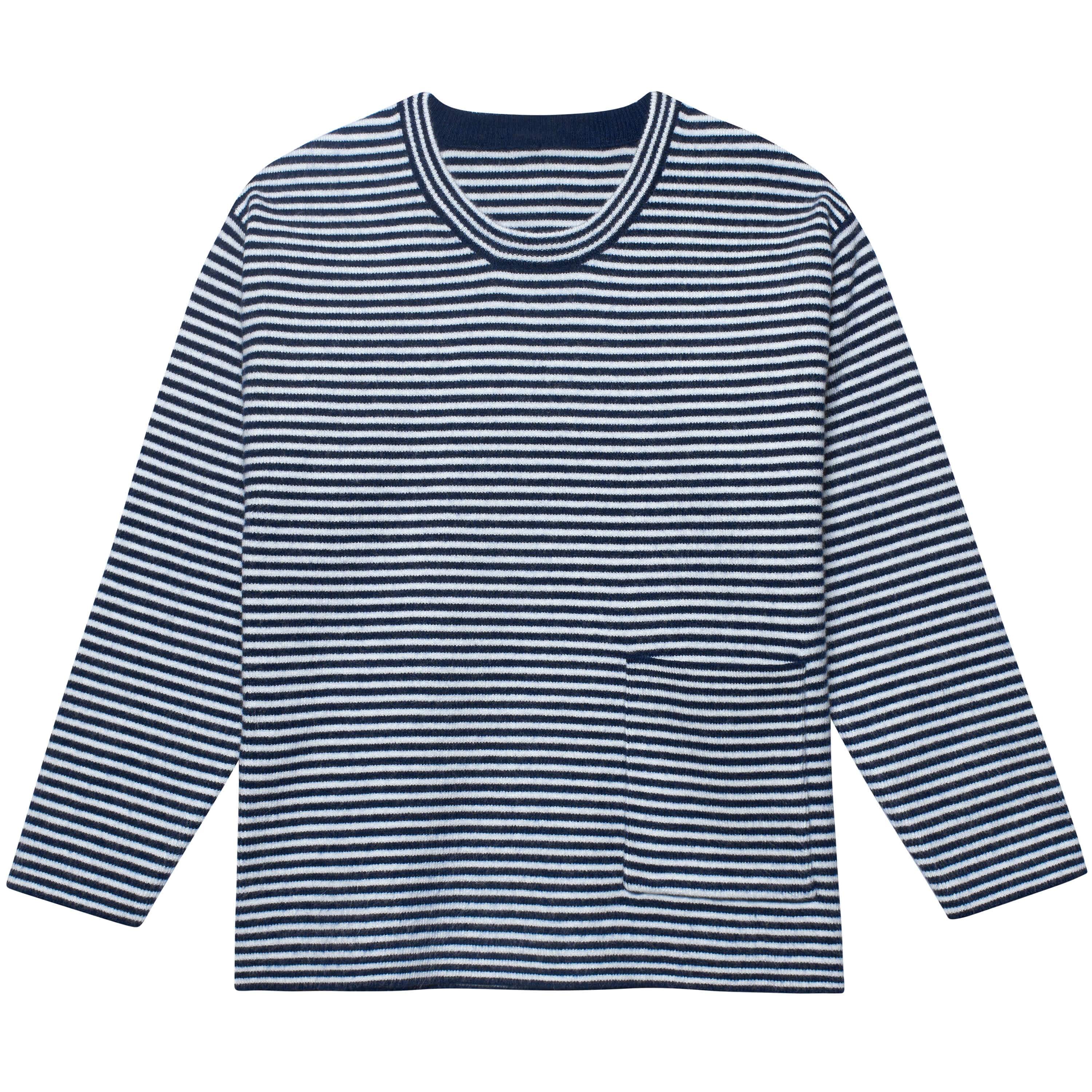 Infant & Toddler Boys Blue Striped Sweater with Pocket-Gerber Childrenswear