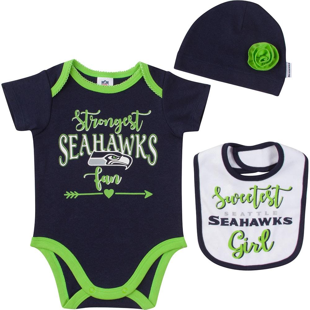 Seattle Seahawks Baby Girl 3 Piece Set-Gerber Childrenswear