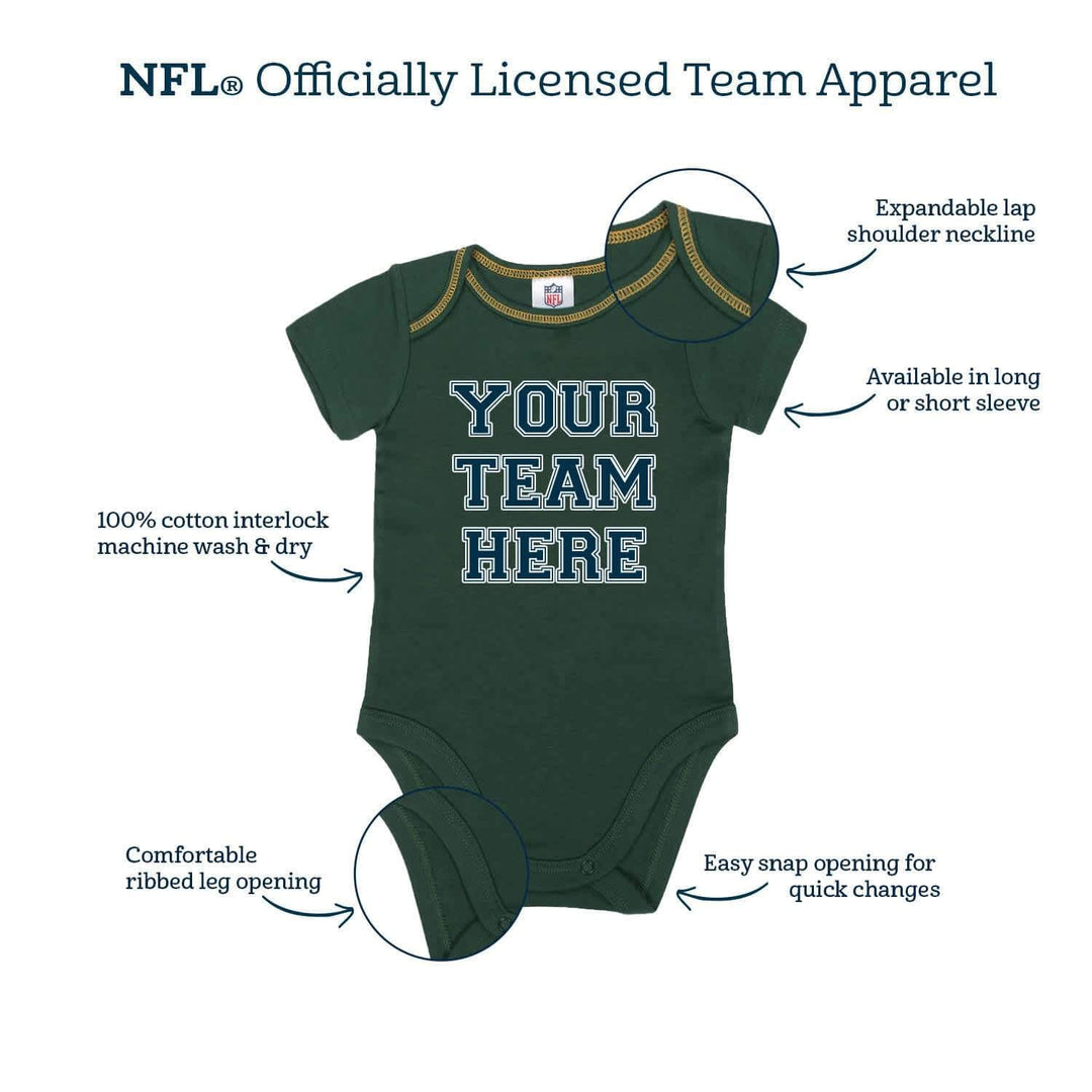 Seattle Seahawks Baby Girls Long Sleeve Bodysuits-Gerber Childrenswear