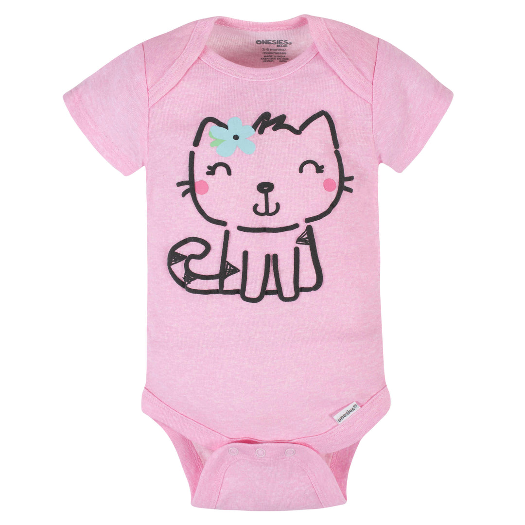 6-Piece Baby Girls Cat Onesies® Brand Bodysuits Pants Set