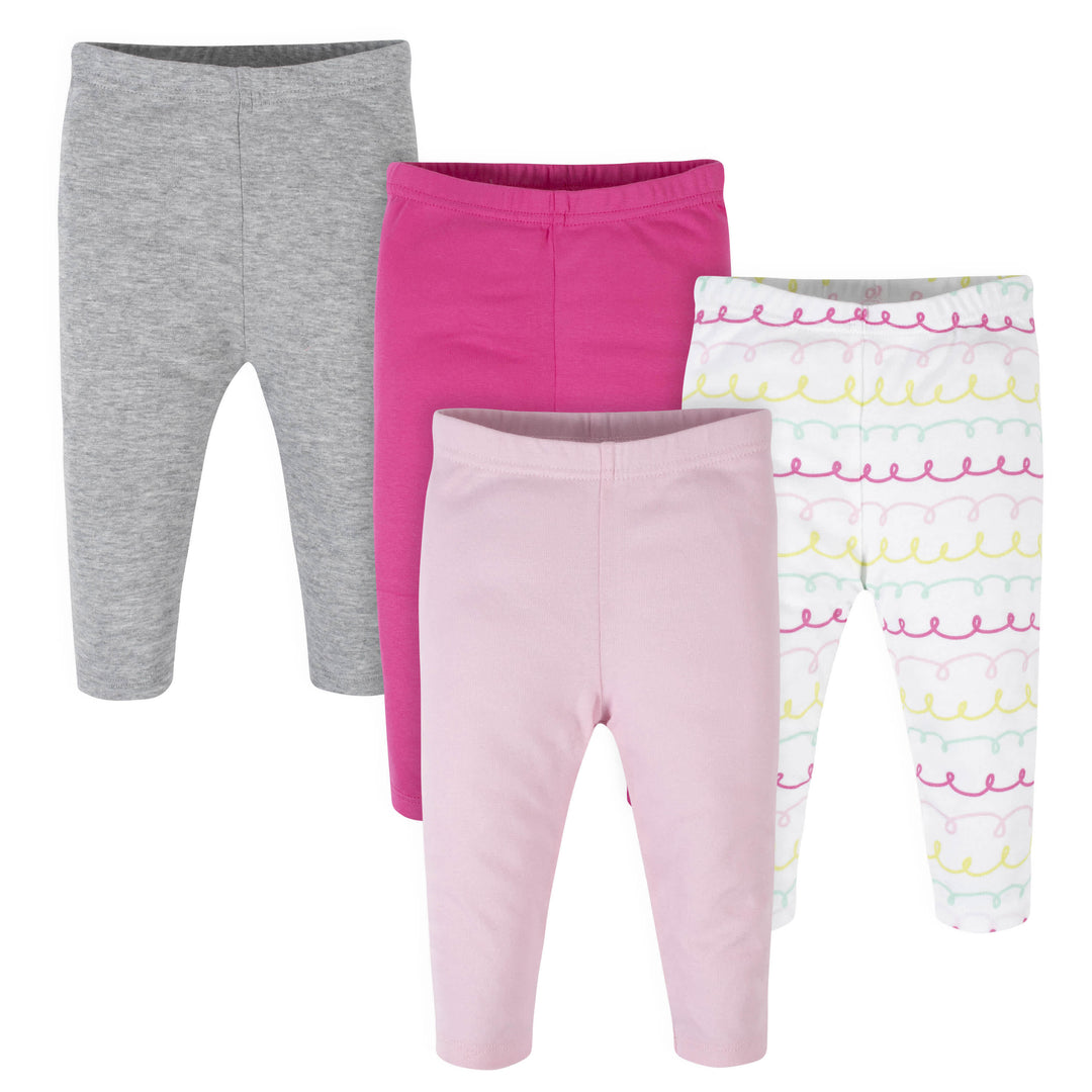 4-Pack Baby Girls Swirl Pants-Gerber Childrenswear