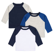 3-Pack Baby & Toddler Boys Royal Blues Long Sleeve Baseball Tees-Gerber Childrenswear