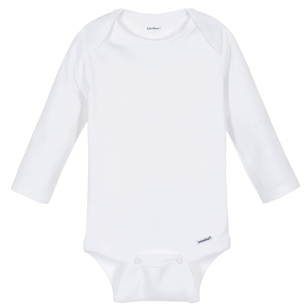 Premium Long Sleeve Onesies® Bodysuit - White-Gerber Childrenswear