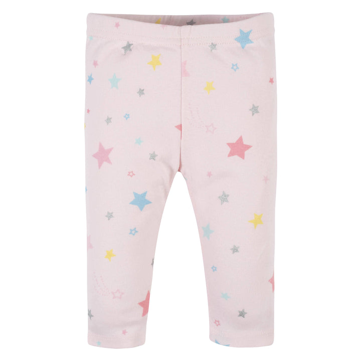 3-Pack Baby Girls Stars & Pastels Leggings-Gerber Childrenswear