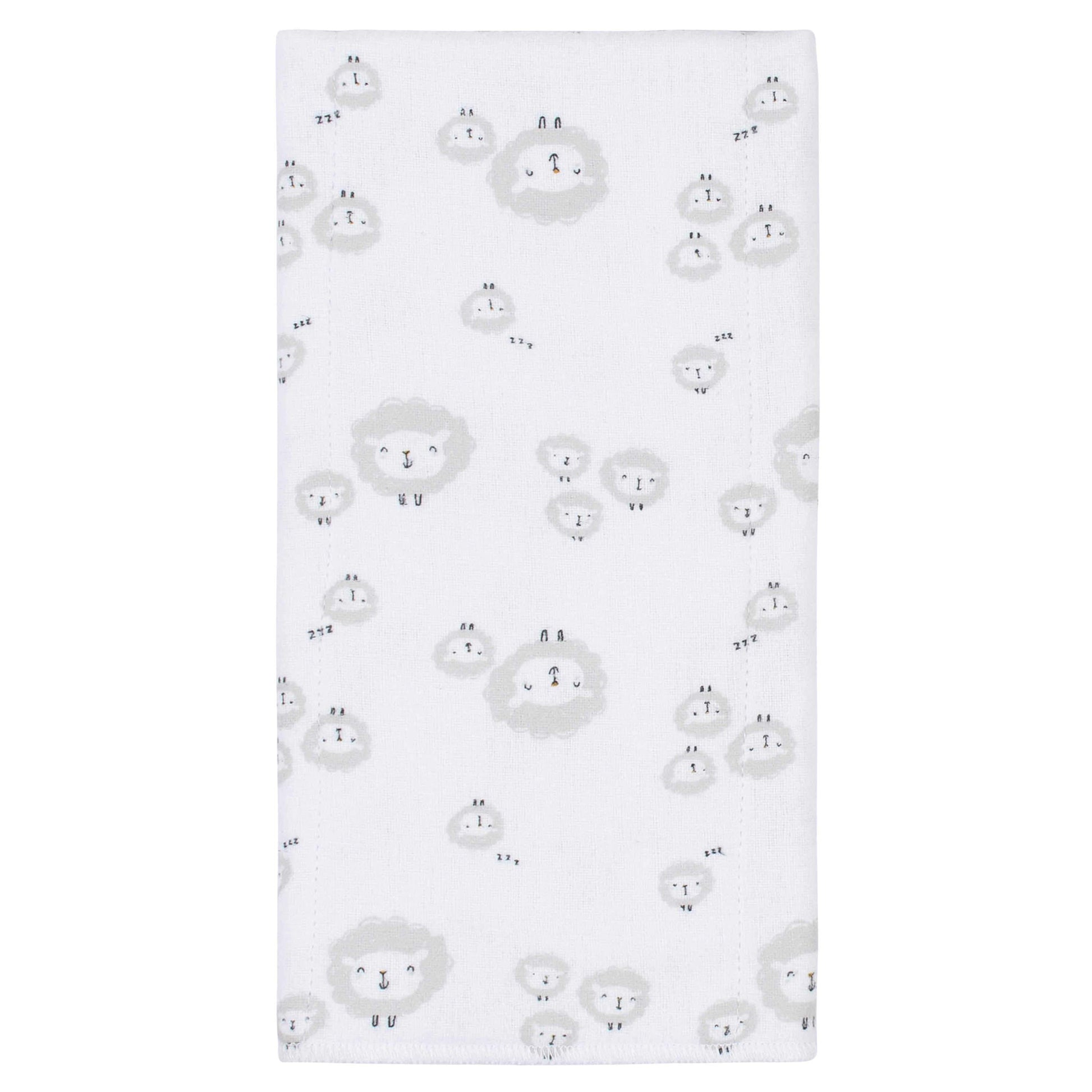 4-Pack Baby Neutral Sheep Flannel Burp Cloths-Gerber Childrenswear