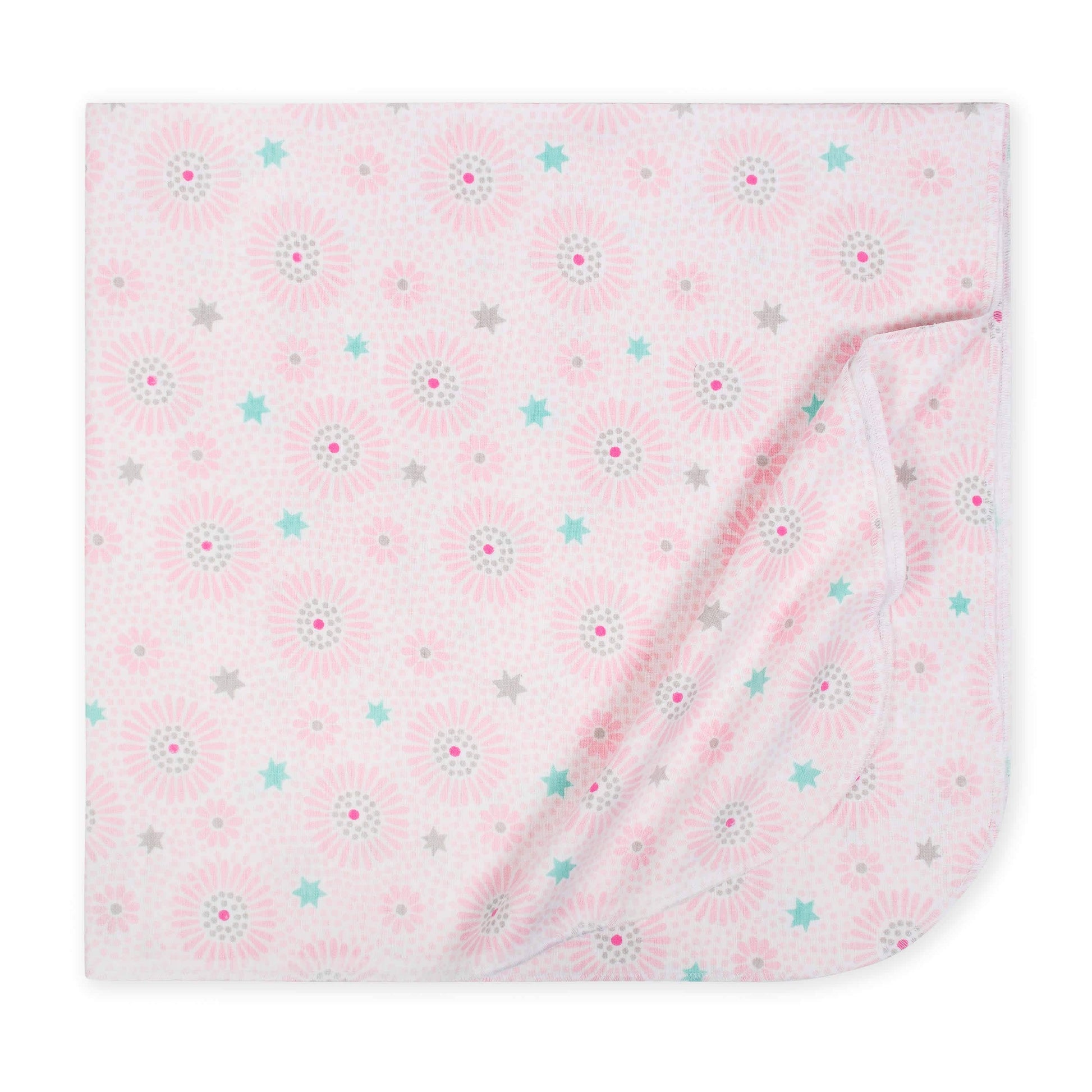 4-Pack Pink Floral Baby Girls Receiving Blankets-Gerber Childrenswear