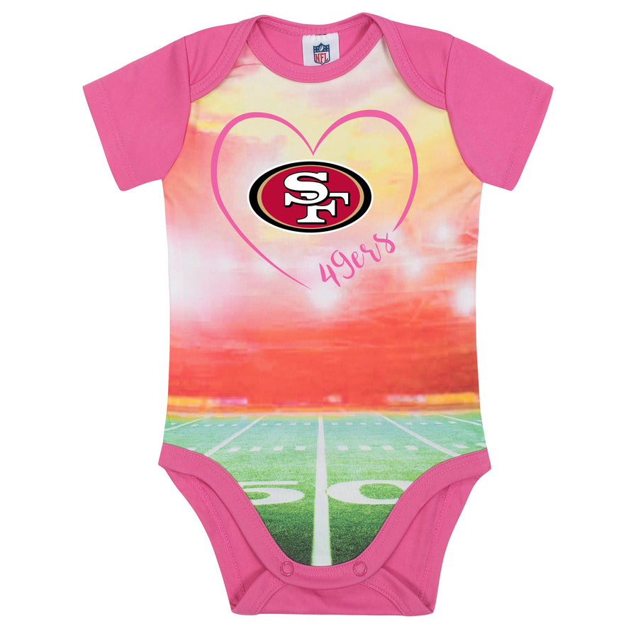 San Francisco 49ers Baby Girl Short Sleeve Bodysuit-Gerber Childrenswear