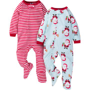 2-Pack Baby & Toddler Neutral Santa Fleece Pajamas-Gerber Childrenswear