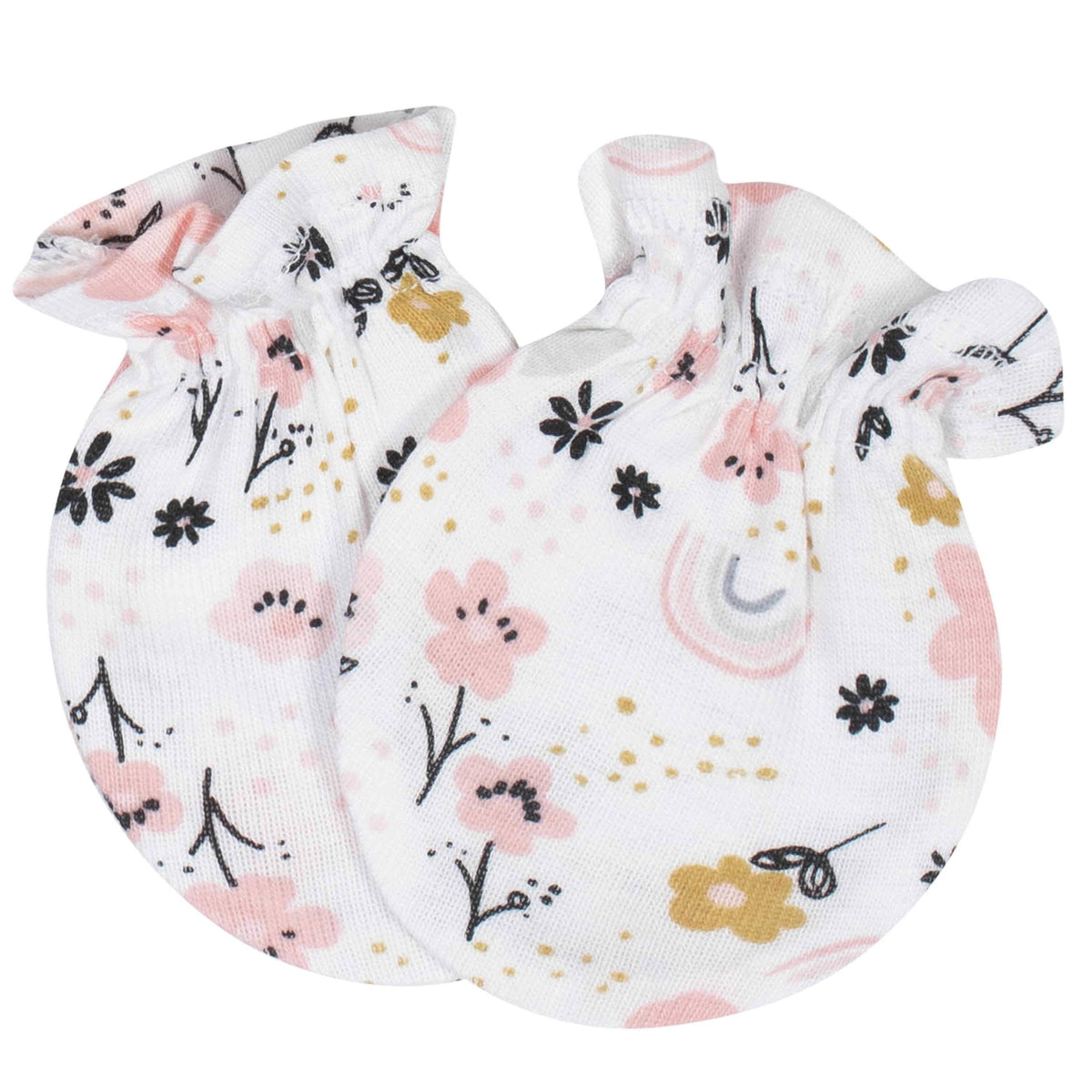 8-Piece Baby Girls Bear Caps & Mittens Set-Gerber Childrenswear