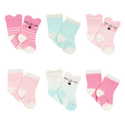 6-Pack Baby Girls Fox Wiggle Proof® Socks