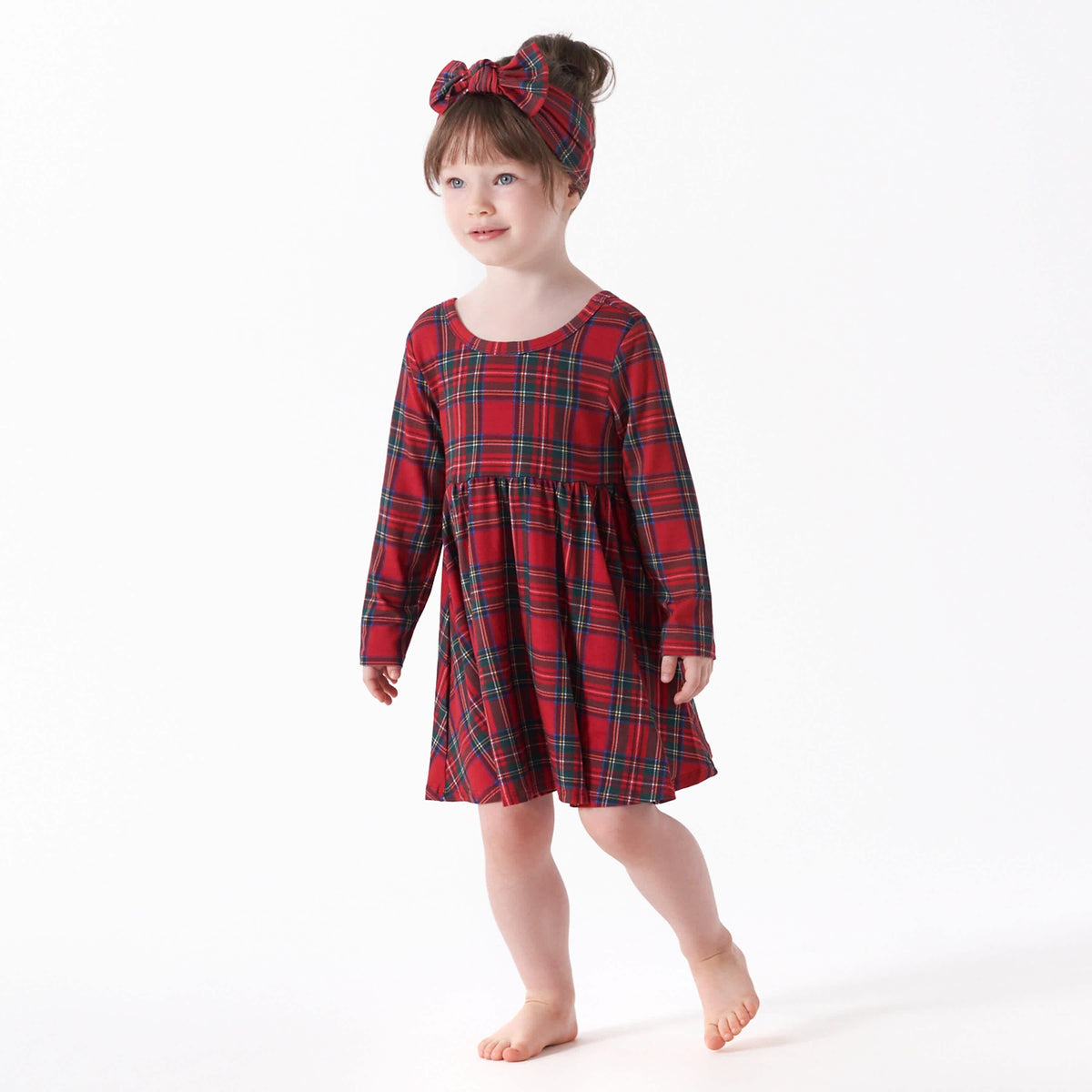christmas plaid dress girl Party for Toddler Girl, Xmas Tartan Plaid, Winter Baby AmimamiDoll Round neckline Odeerbi Infant Girls Christmas Plaid
