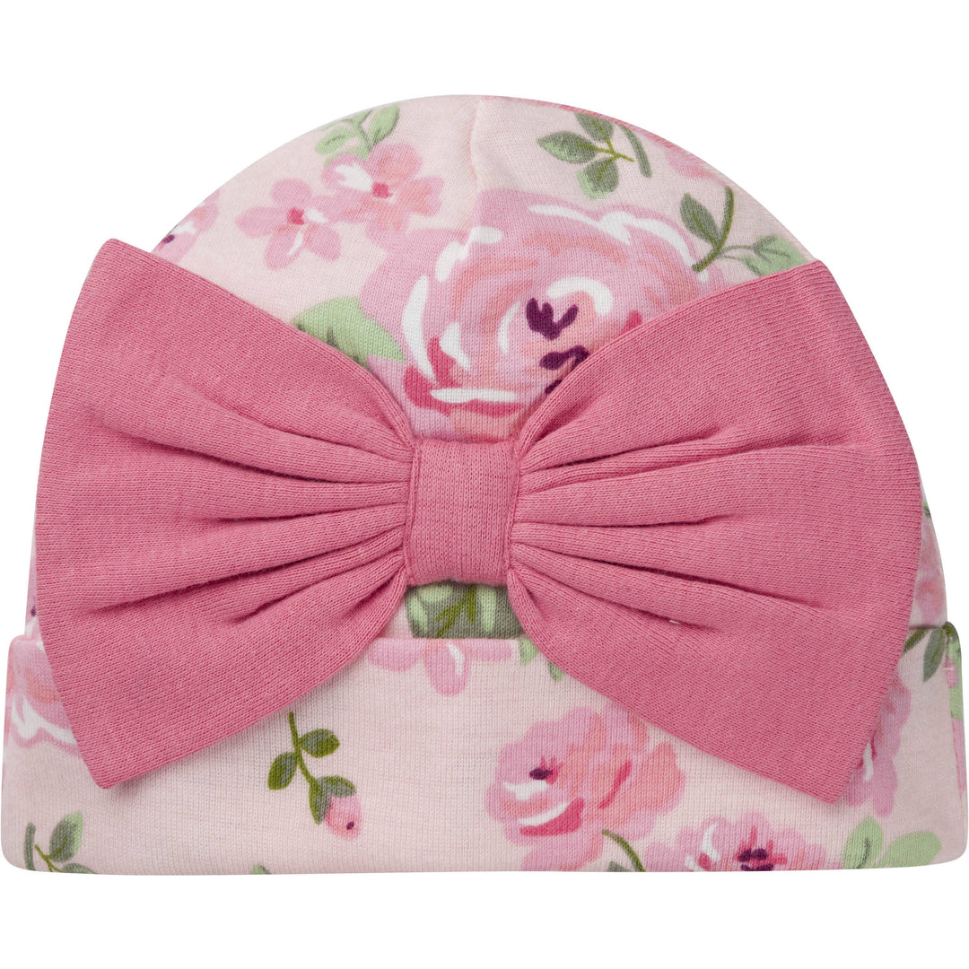3-Piece Baby Girls Feelin' Floral Onesies® Bodysuit, Pant, & Cap Set-Gerber Childrenswear