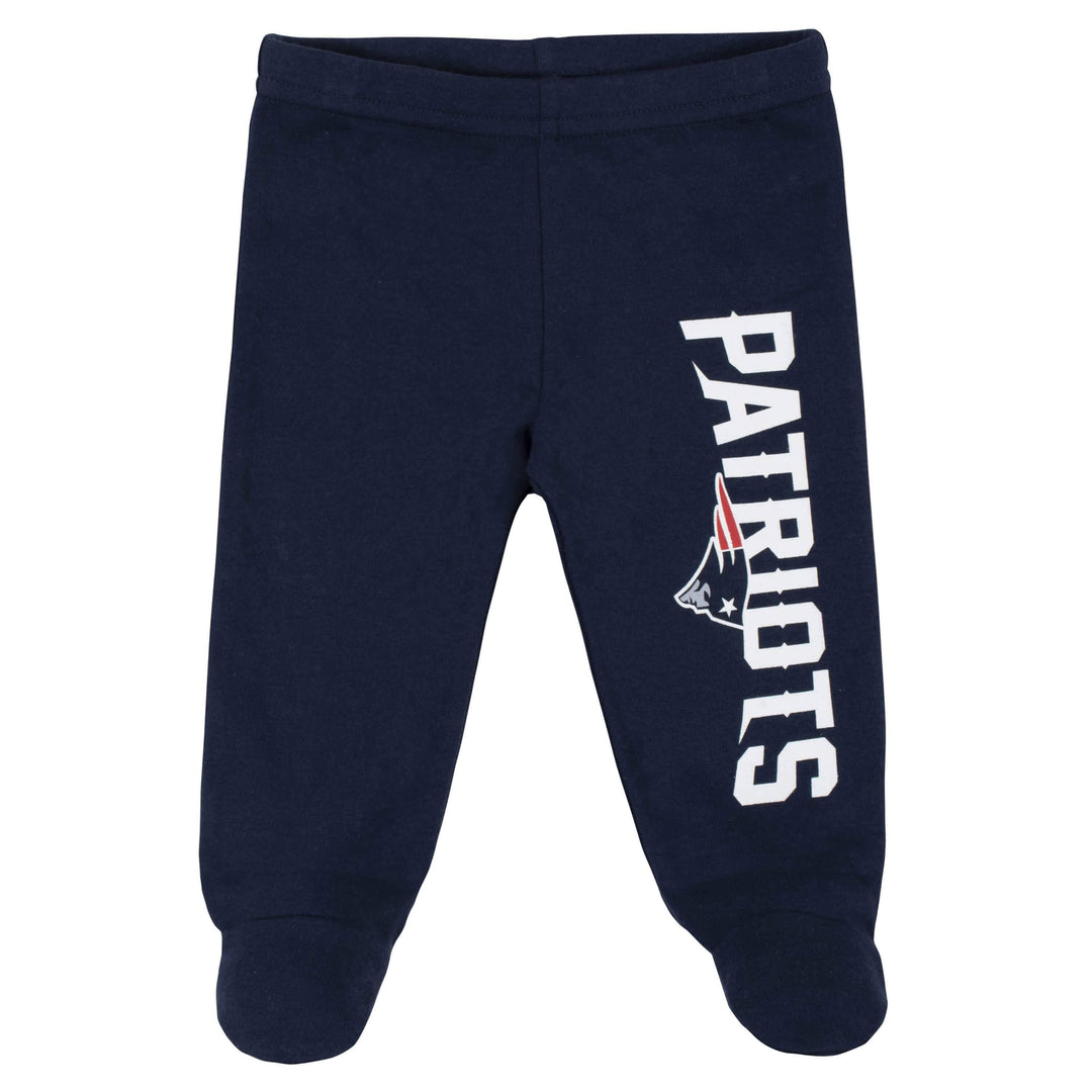 New England Patriots 3-Piece Baby Boys Bodysuit, Pant, and Cap Set-Gerber Childrenswear