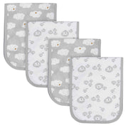 4-Pack Baby Neutral Sheep Interlock/Terry Burp Cloths-Gerber Childrenswear
