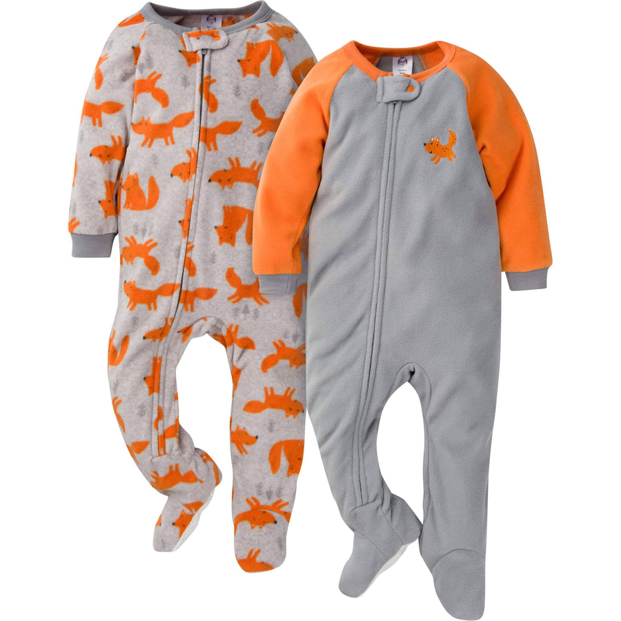 2-Pack Baby & Toddler Boys Small Fox Fleece Pajamas-Gerber Childrenswear