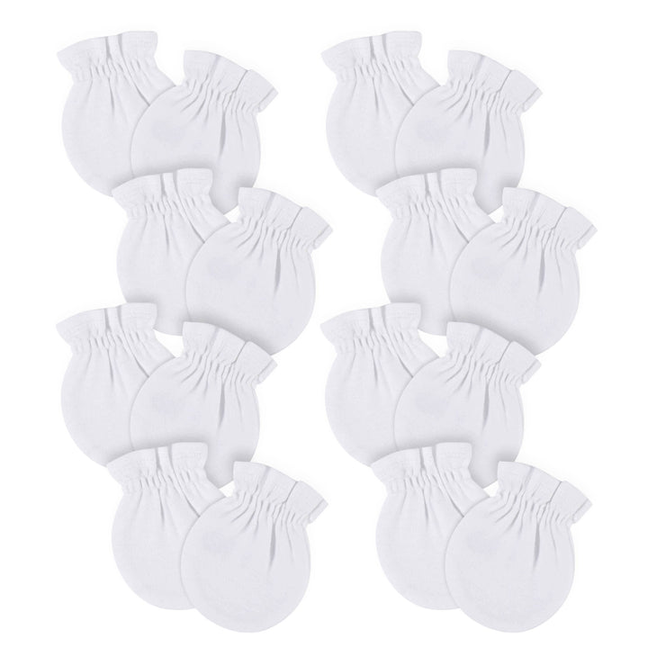 8-Pack Baby Neutral White No Scratch Mittens-Gerber Childrenswear