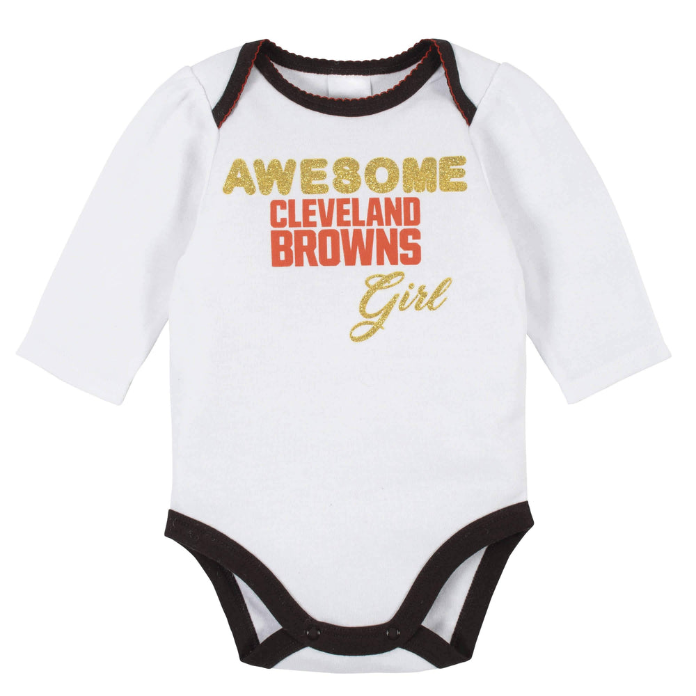 Cleveland Browns Baby Girls Bodysuit, Pant, and Cap Set-Gerber Childrenswear