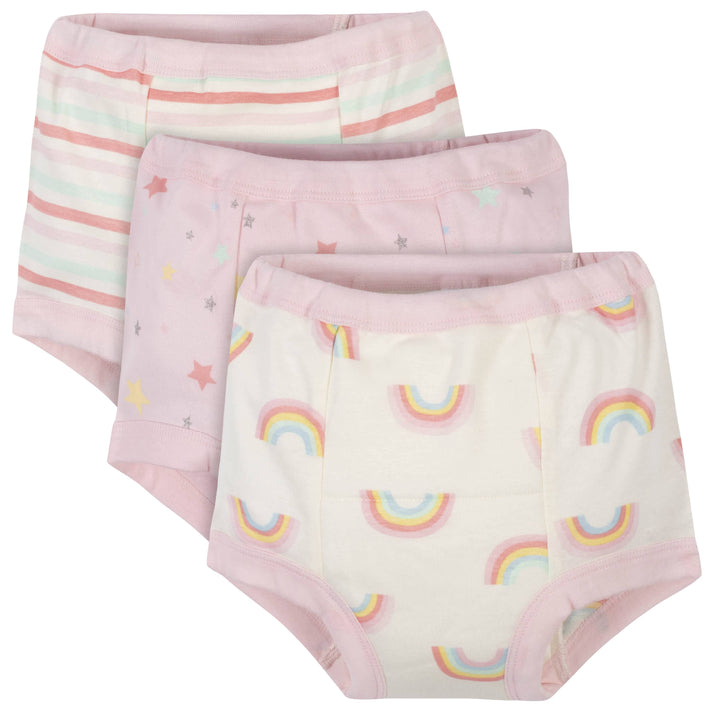 3-Pack Toddler Girls Rainbow Training Pants-Gerber Childrenswear