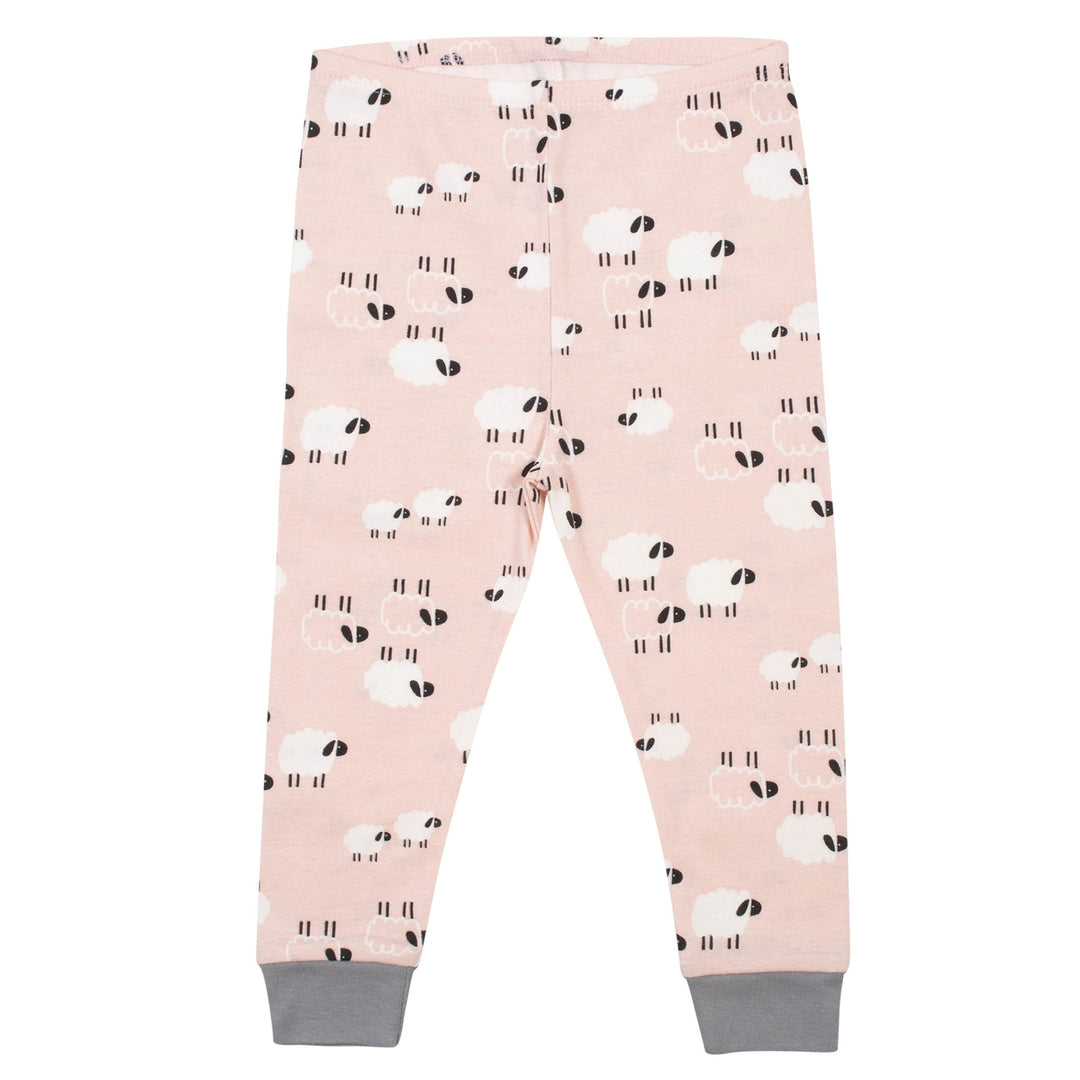 Toddler Girls' 4-Piece Organic Sheep Snug Fit Pajamas-Gerber Childrenswear