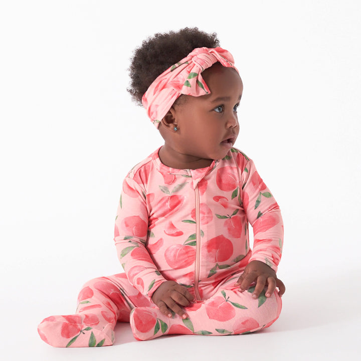 Baby & Toddler Girls Just Peachy Buttery-Soft Viscose Made from Eucalyptus Snug Fit Footed Pajamas