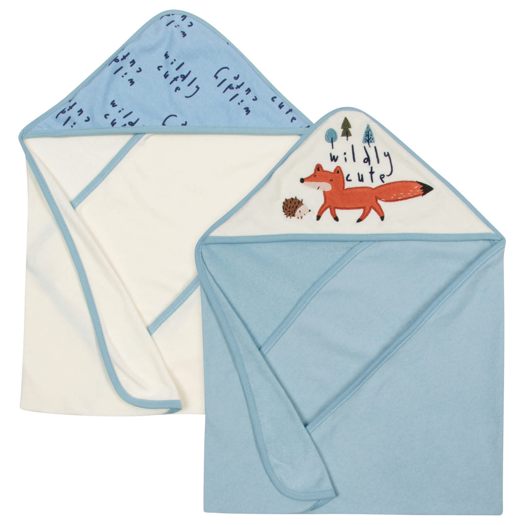 2-Pack Baby Boys Fox Hooded Towels