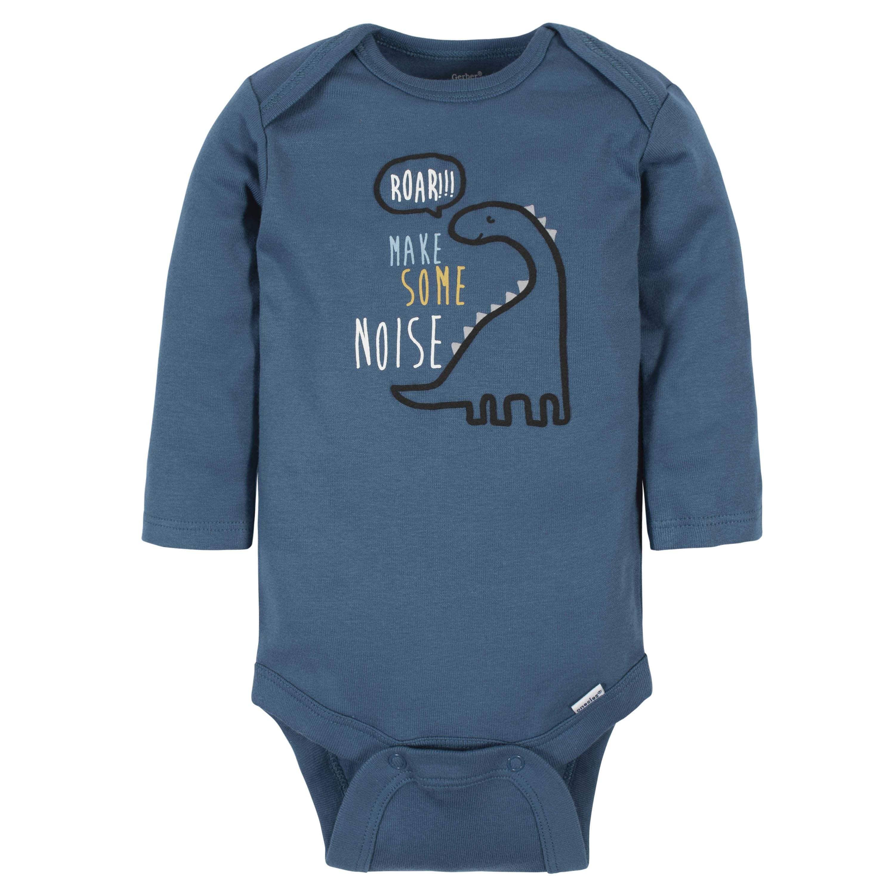 6-Pack Baby Boys Dinosaur Long Sleeve Onesies® Bodysuits-Gerber Childrenswear