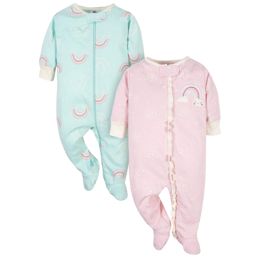 Gerber® Organic 2-Pack Baby Girls Rainbow Sleep 'N Plays-Gerber Childrenswear