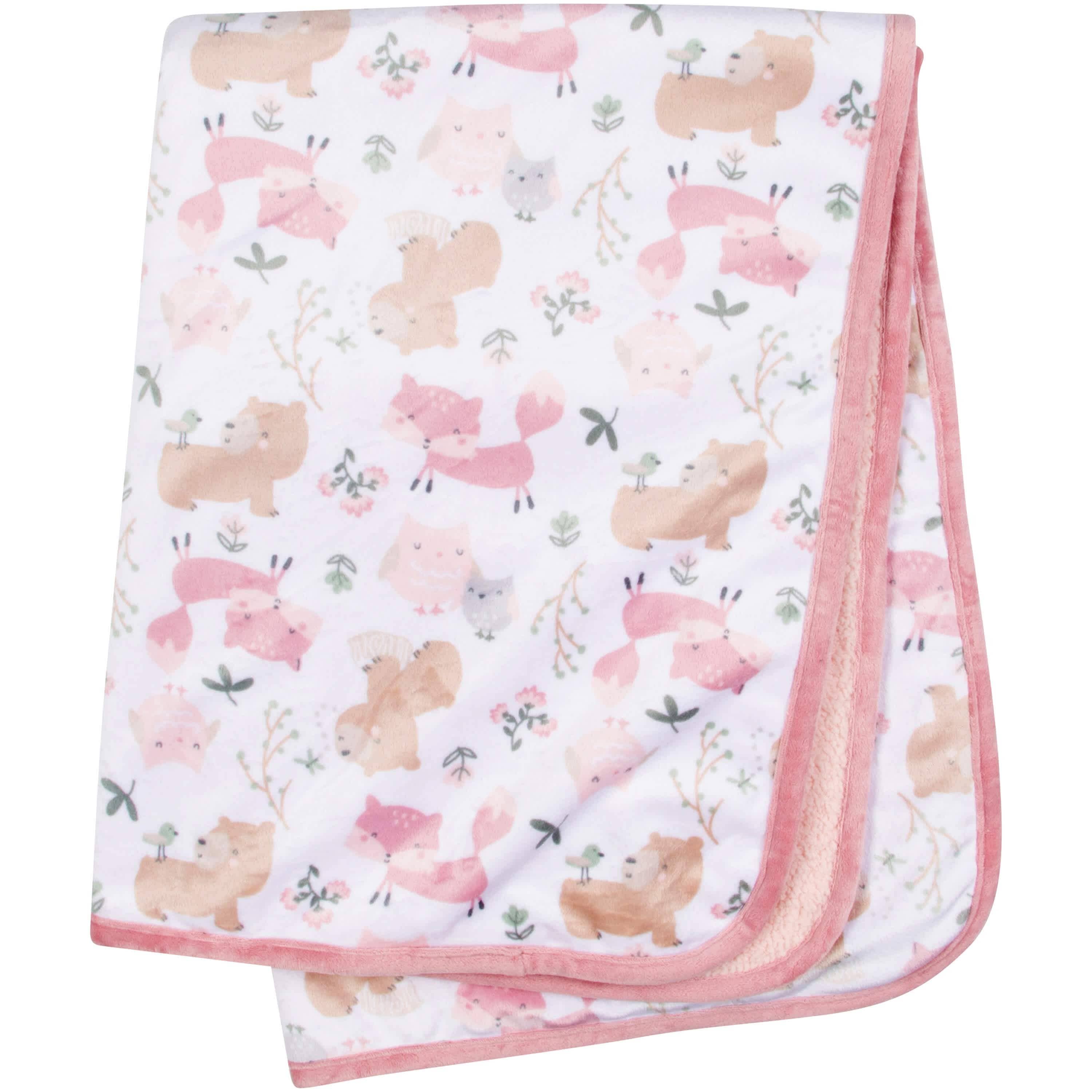 Girls Woodland Critters Plush Blanket-Gerber Childrenswear