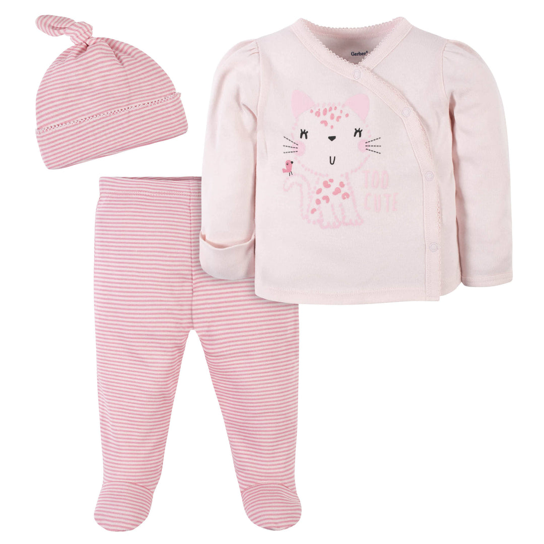3-Piece Baby Girls Leopard Take-Me-Home Set-Gerber Childrenswear