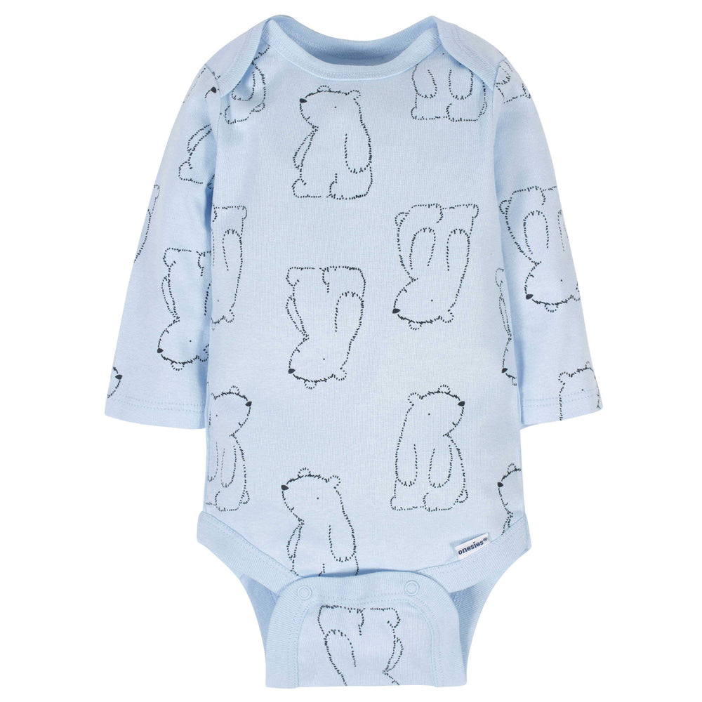 6-Pack Baby Boys Bear Long Sleeve Onesies® Bodysuits