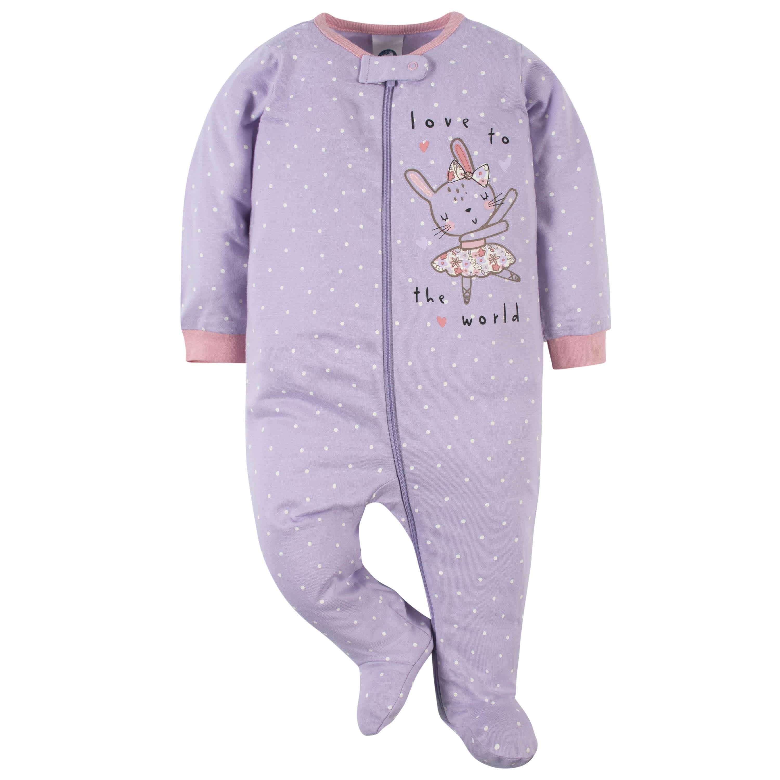 6-Piece Baby Girls Bunny Ballerina Onesies® Bodysuit and Sleep 'N Play Set-Gerber Childrenswear