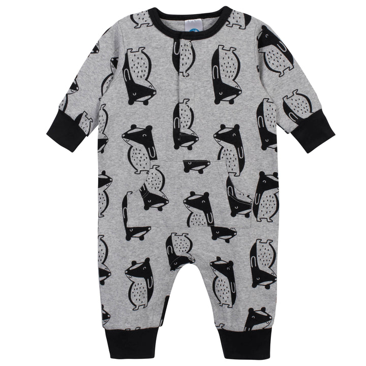 3-Piece Baby Boys Comfy Stretch Badger Coverall Set-Gerber Childrenswear