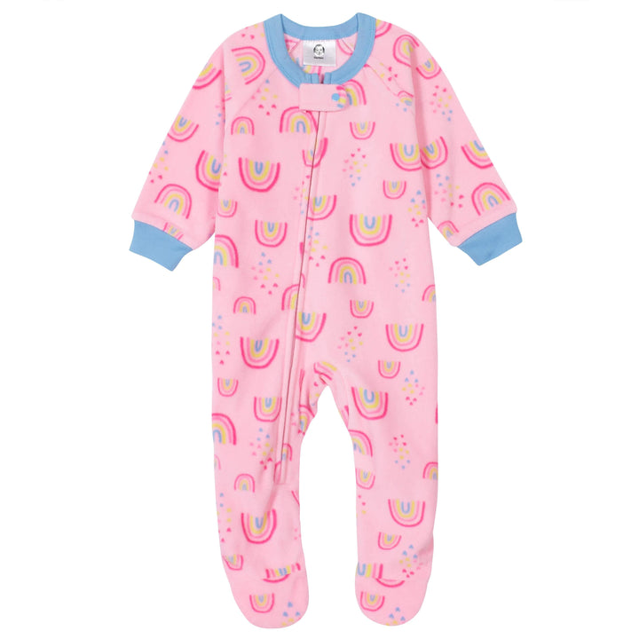 Gerber® Baby Girls Rainbow Fleece Pajamas-Gerber Childrenswear