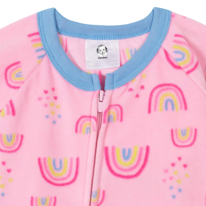 Gerber® 4-Pack Toddler Girls Rainbows & Unicorns Fleece Pajamas-Gerber Childrenswear