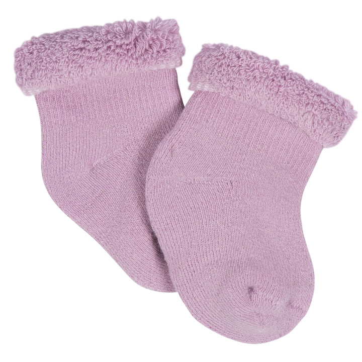 12-Pack Baby Girls Lavender Garden Terry Wiggle Proof® Socks