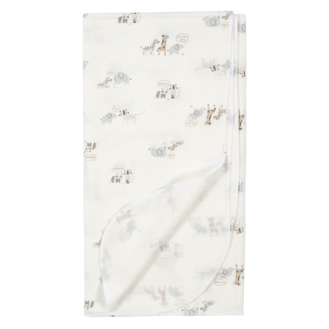 4-Pack Neutral Safari Flannel Receiving Blankets-Gerber Childrenswear