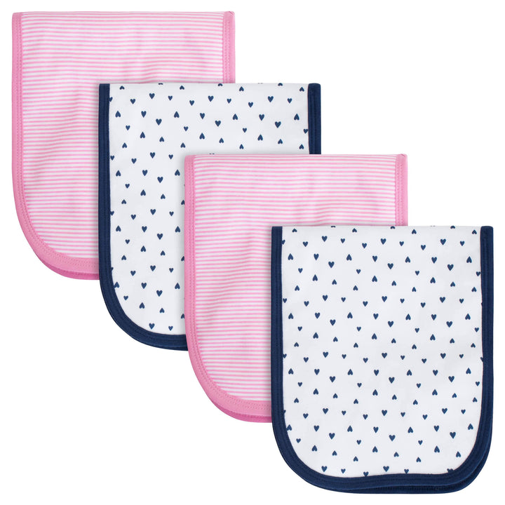 4-Pack Baby Girls Pink Triangle Burp Cloths-Gerber Childrenswear