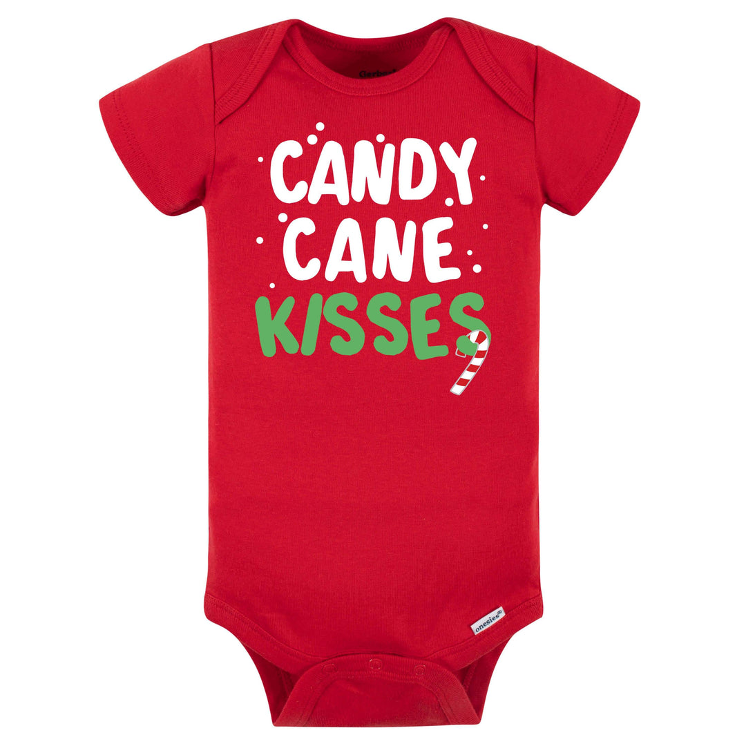 2-Pack Baby "Candy Cane Kisses" & "Santa Baby" Short Sleeve Onesies® Holiday Bodysuits-Gerber Childrenswear