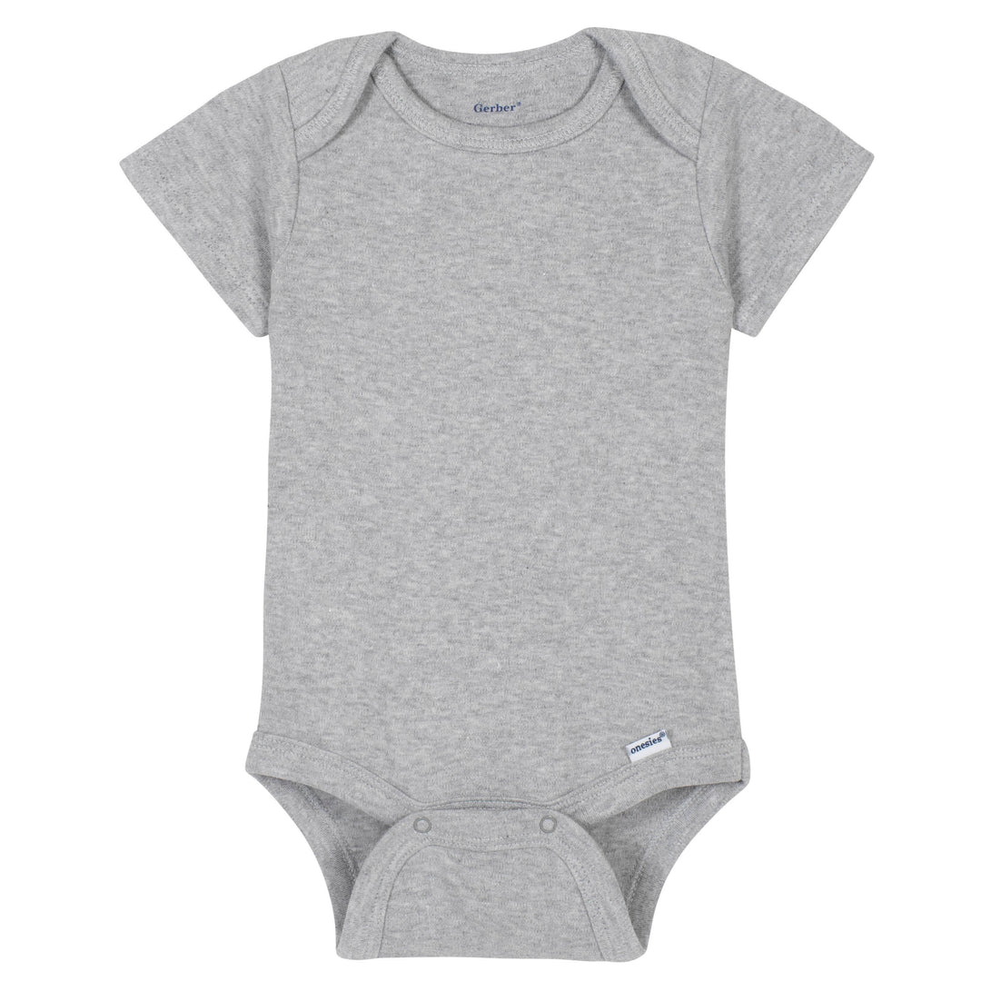Premium Short Sleeve Onesies® Bodysuit - Light Gray-Gerber Childrenswear