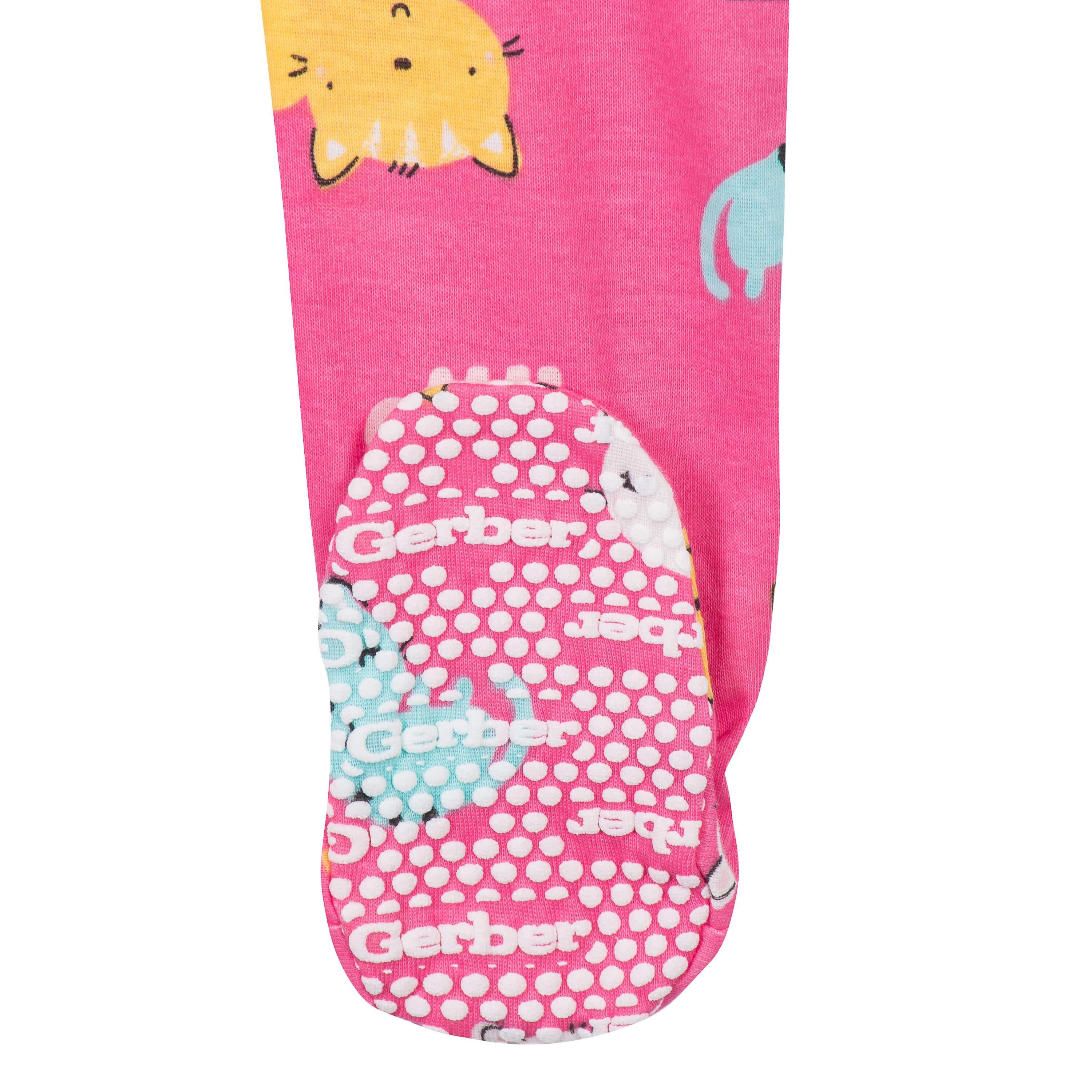 4-Pack Baby & Toddler Girls Unicorns & Cats Snug Fit Footed Cotton Pajamas-Gerber Childrenswear