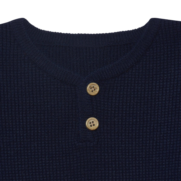 Infant & Toddler Boys Blue Henley Sweater-Gerber Childrenswear
