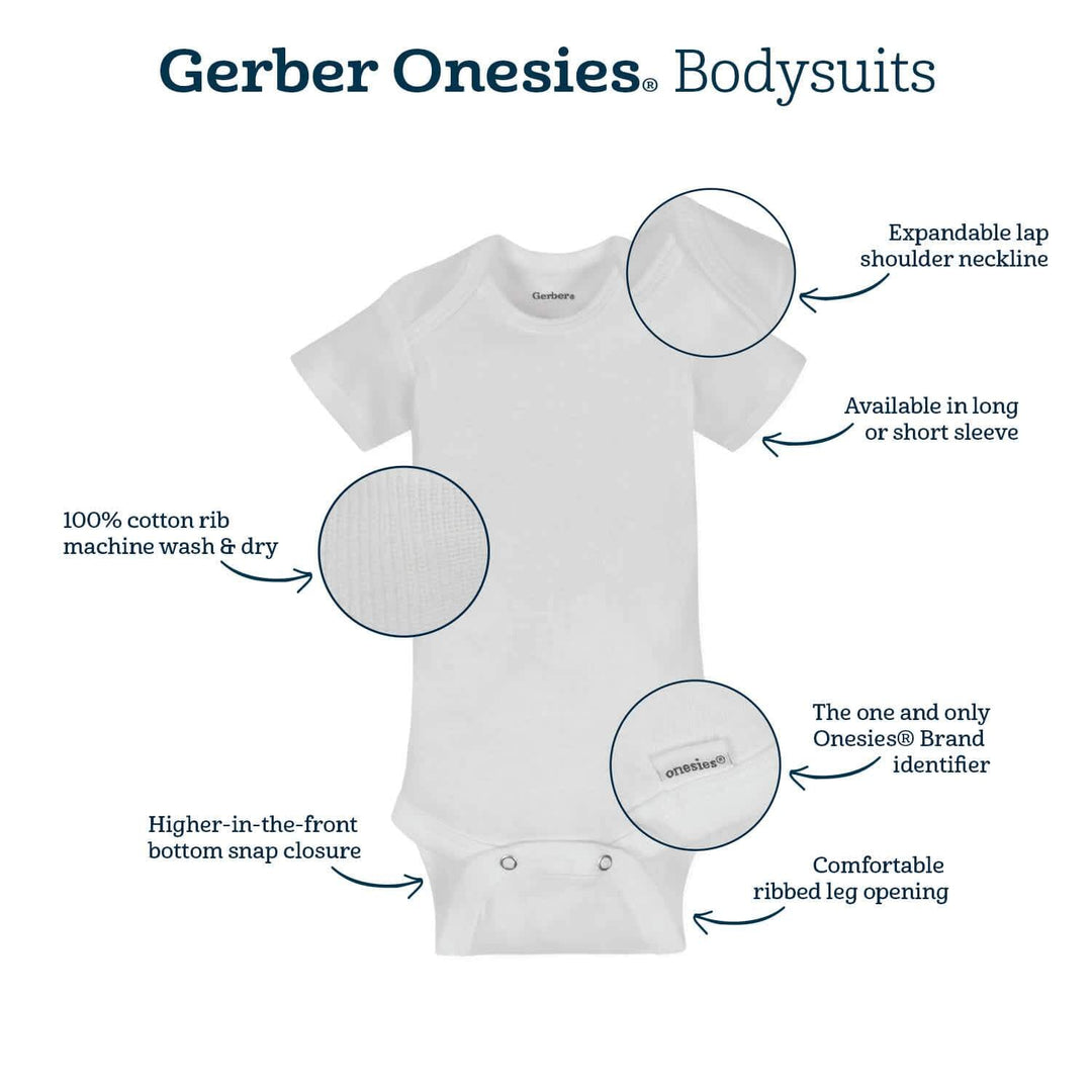 4-Pack Baby Girls Garden Short Sleeve Onesies® Bodysuits-Gerber Childrenswear