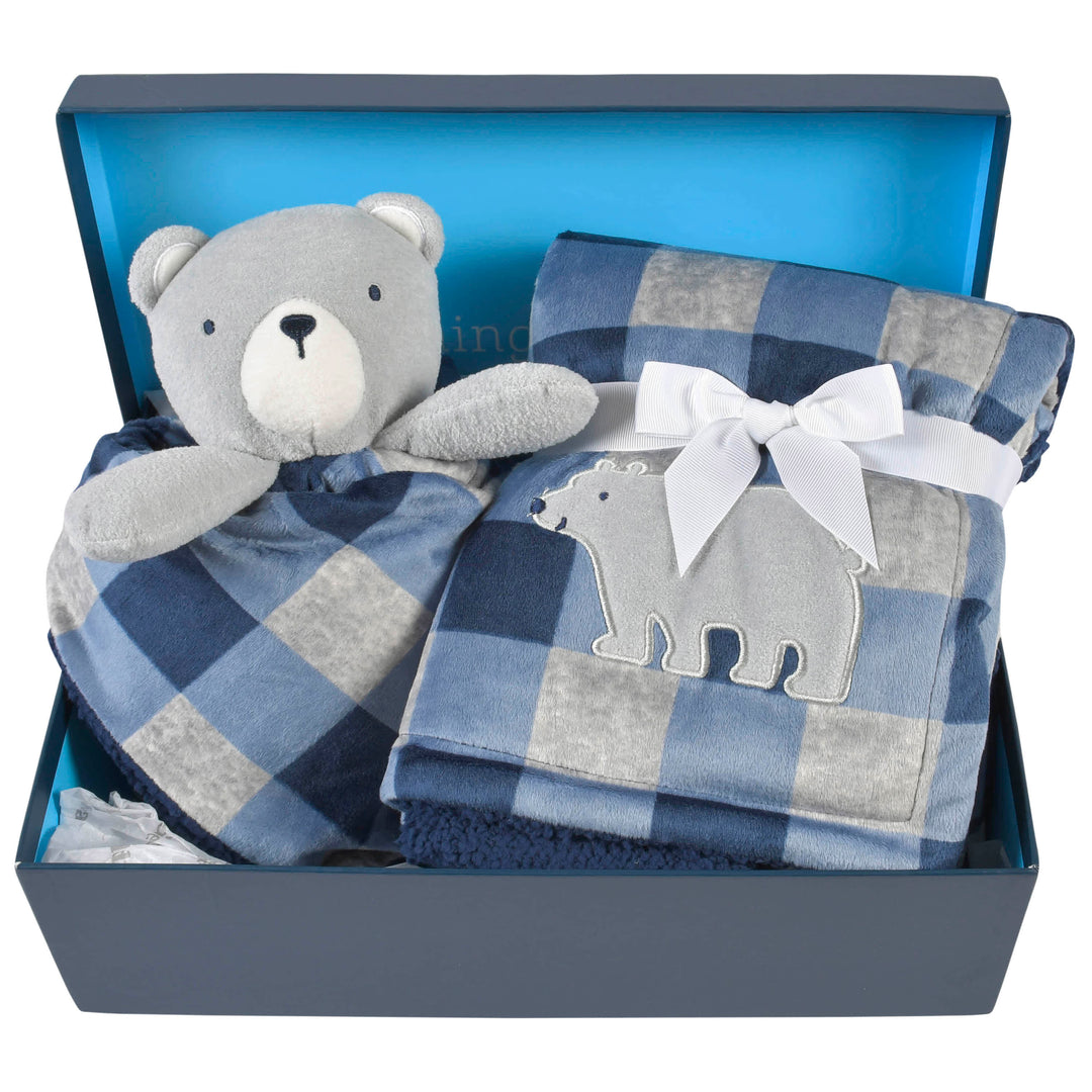 2-Piece Baby & Toddler Boys Bear Blanket & Security Blanket Set-Gerber Childrenswear
