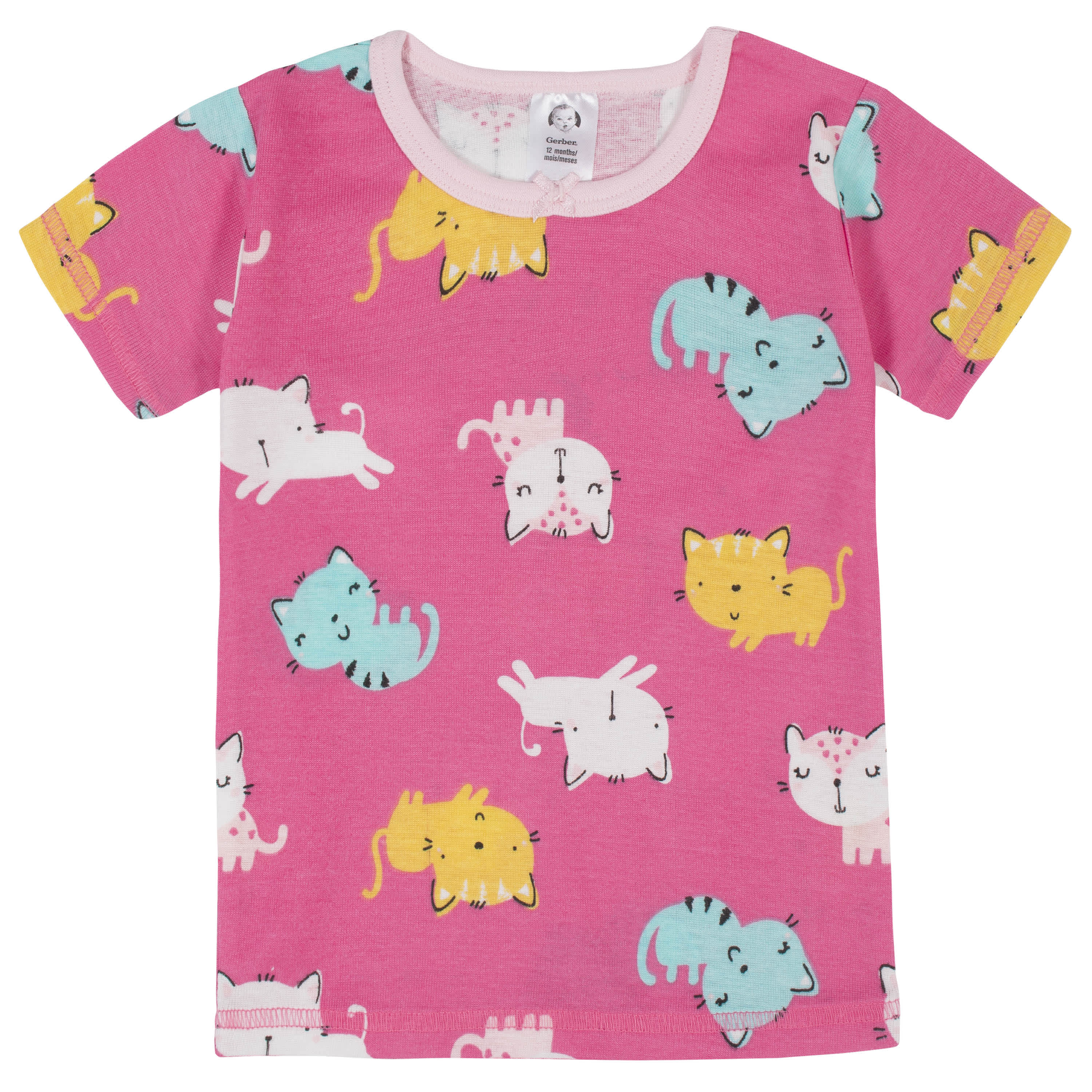 4-Piece Baby & Toddler Girls Cats Snug Fit Cotton Pajamas-Gerber Childrenswear