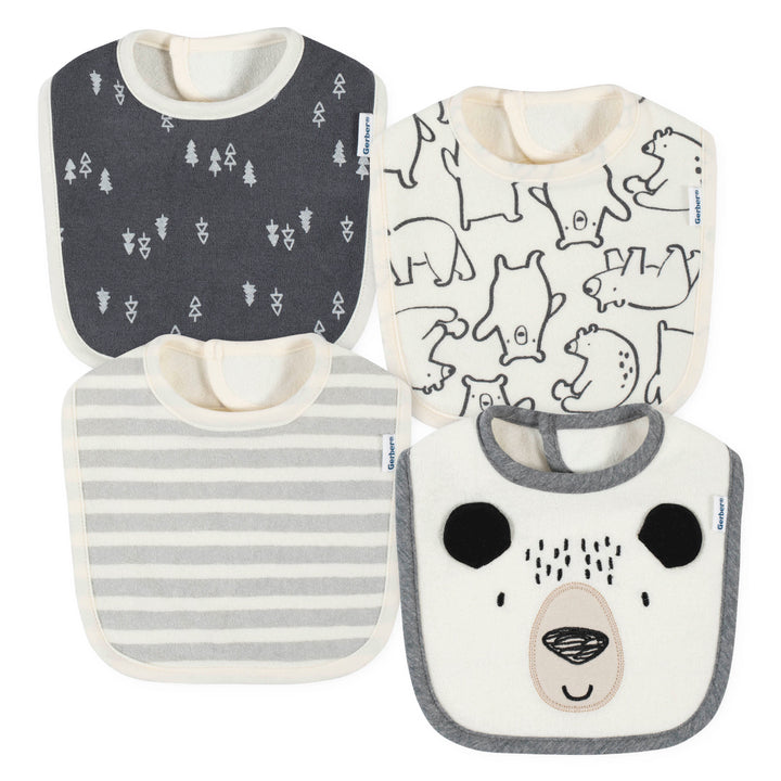 4-Pack Baby Boys Bear Bibs-Gerber Childrenswear
